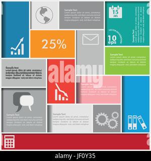 Info, Präsentation, Diagramm, Modern, moderne, Illustration, Dekor, Quadrat, Stock Vektor
