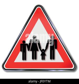 Schild-Familien und Familienpolitik Stock Vektor