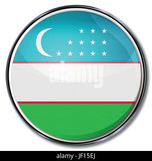Schaltfläche "Usbekistan Stock Vektor