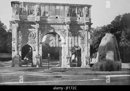 Historisches Foto der Triumphbogen des Konstantin, Arco di Costantino, ein Triumphbogen in Rom, Italien, verbesserte digitale Reproduktion aus einer Originalgraphik von 1890 Stockfoto