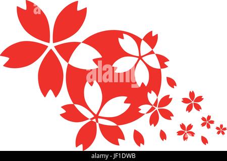 Form, Kirschblüte, Japan, Design, Gestaltung, Bildung, Modell, Figur, Stock Vektor