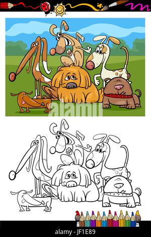 verspielt, Tiere, Haustiere, Hunde, Illustration, Hund, Mischling, Cartoon, Welpen, Stock Vektor
