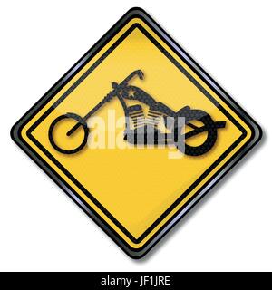 Schild-Motorrad oder chopper Stock Vektor