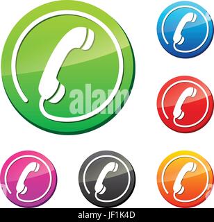 Telefon, Handy, Anruf, Taste, Icon, Vektor, Symbole, Telefon, Handy, blau, Stock Vektor