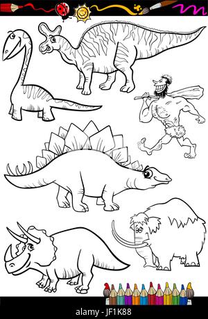 Illustration, Dinosaurier, Cartoon, prähistorische, Bildung, comic, Tier, Stock Vektor