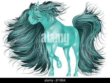 isoliert, Pferd, Tier, Säugetier, Wild, Hengst, Stute, Nutztiere, Haustiere, ein, Stock Vektor