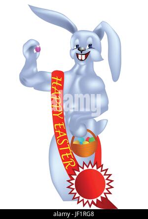 isoliert, Tier, Korb, Ostern, Kaninchen, Party, Feier, traditionelle, Stock Vektor