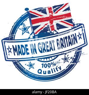 Europa, Stempel, Made in Britain, Info, zeigen, anzeigen, Hand, Bildung, Stock Vektor