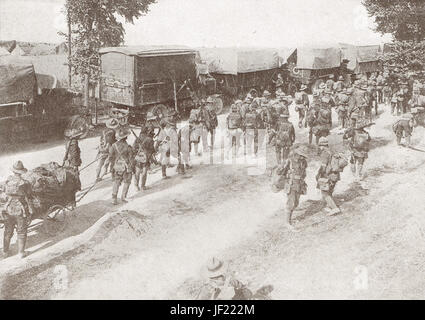 Neuseeländer auf Weg in Schützengräben, 1916 Stockfoto