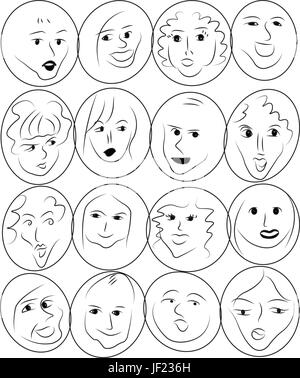 Frau, Mensch, Menschen, Menschen, Folk, Personen, Mensch, Mensch, lachen, Stock Vektor