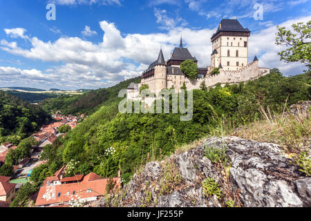 Schloss Karlstejn Tschechische Republik mittelalterliches Denkmal Europa Wahrzeichen Stockfoto