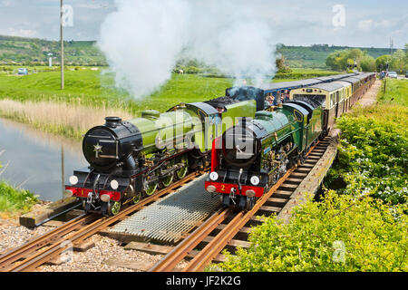 Romney Hythe und Dymchurch Railway. 15' Miniatur-Eisenbahn in Kent UK zu messen. Stockfoto