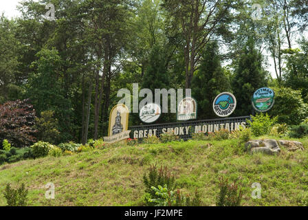 Great Smoky Mountains Zeichen in Tennessee, USA. Stockfoto