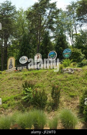 Great Smoky Mountains Zeichen in Tennessee, USA. Stockfoto