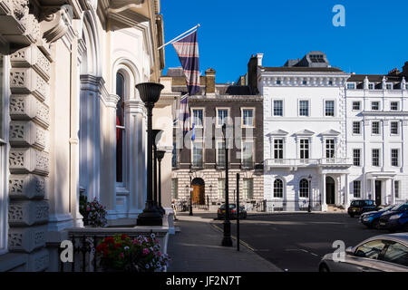 Str. Jamess Platz ist der einzige Platz im exklusiven Str. Jamess Stadtteil City of Westminster, London, England, Großbritannien Stockfoto