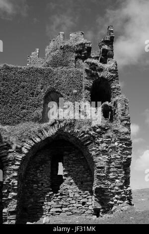 Ballcarbery Burg in der Nähe von Cahersiveen im County Kerry, Irland Stockfoto