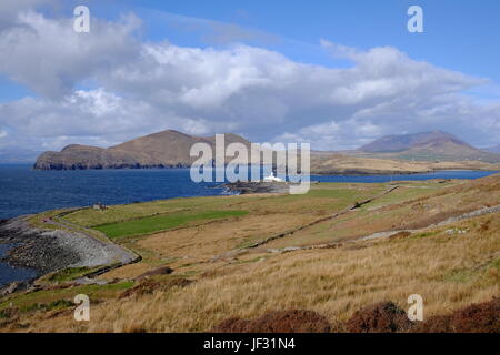 Valentia Island Lighthouse an Cromwell Punkt, County Kerry, Irland Stockfoto