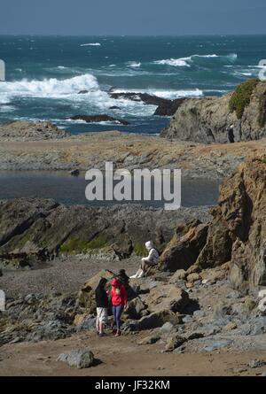 Impressionen vom Fort Bragg Glas Strand in Mendocino County vom 28. April 2017, Kalifornien USA Stockfoto