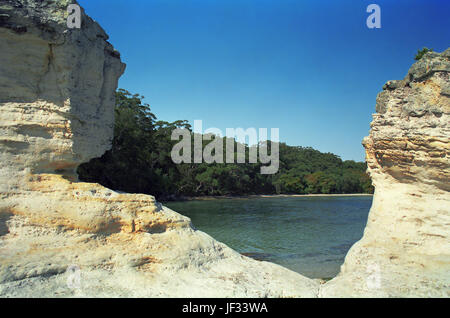 Loch in der Wand, Booderee Nationalpark, Jervis Bay, NSW, Australien. Stockfoto