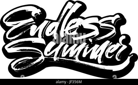 Endless Summer. Moderne Kalligraphie Hand Schriftzug für den Siebdruck Druck Stock Vektor