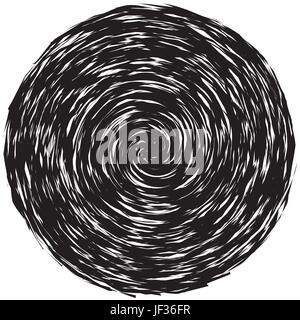 Element, Muster mit gewellten, verzerrte Linien. Abstrakte geometrische Abbildung in schwarz / weiß Stock Vektor