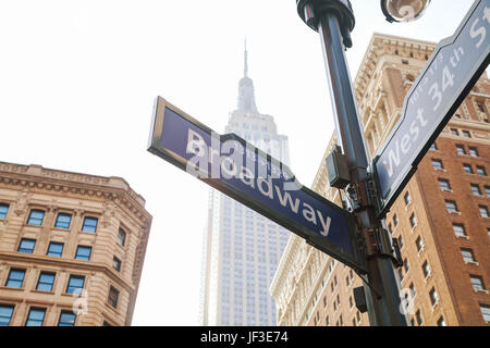 Zeichen der Broadway in New York Stockfoto