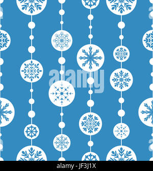 Weihnachten-Musterdesign mit Xmas Ball Spielzeug Schneeflocken- Stockfoto