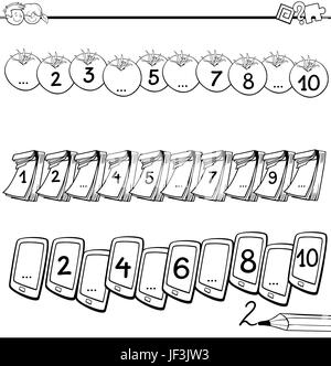 Mathe erzieherische Aufgabe für die Einfärbung Stockfoto