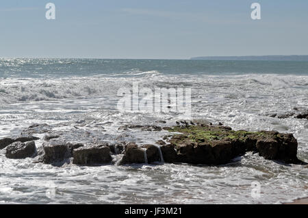 Szene erfasst in Chiringuitos Strand (auch genannt Gale Strand), Albufeira. Algarve, Portugal Stockfoto