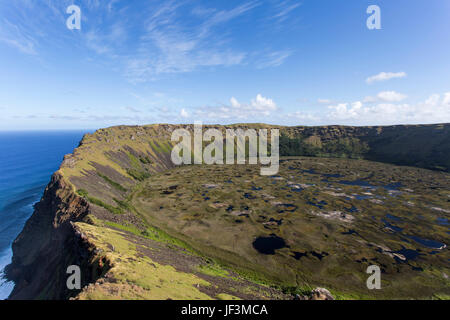 Rano Kau Vulkan. Osterinsel Stockfoto