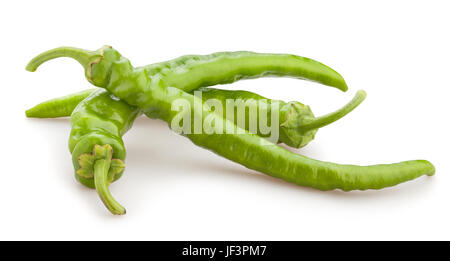 grüne Chilischoten, isoliert Stockfoto