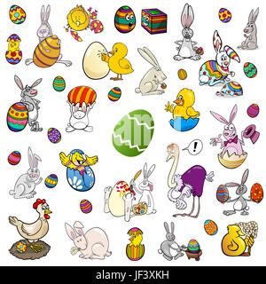 Ostern Themen cartoon eingestellt Stockfoto