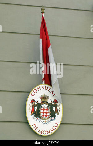 Flagge Monaco, consulat Stockfoto