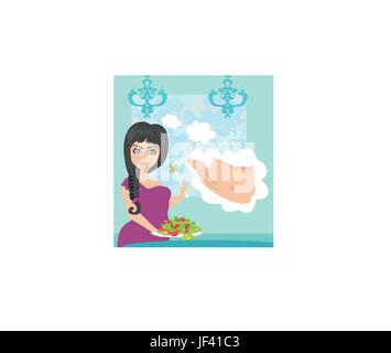 Frau auf einer Diät Stock Vektor