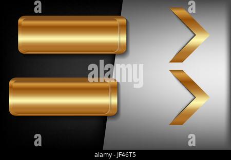 Banner, Dart, Pfeile, Farbverlauf, metallisch, Label, gold, zwei Banner, Dart, Stock Vektor