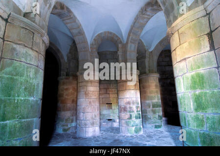 Kloster von San Lorenzo - 10. Jahrhundert, Carboeiro, Pontevedra Provinz, Region Galicien, Spanien, Europa Stockfoto