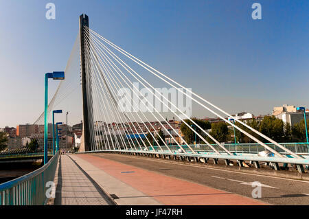 Tirantes Brücke über den Fluss Lerez, Pontevedra, Region Galicien, Spanien, Europa Stockfoto