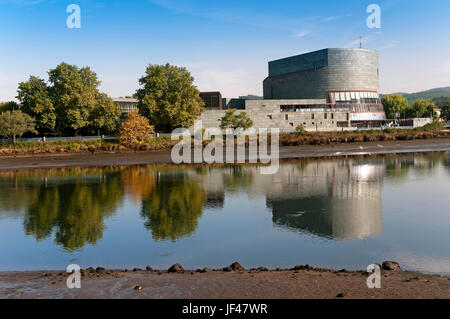 Kulturpalast und Lerez Fluss, Pontevedra, Region Galicien, Spanien, Europa Stockfoto