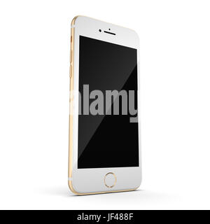 3D-rendering Gold smart phone mit schwarzer Bildschirm Stockfoto