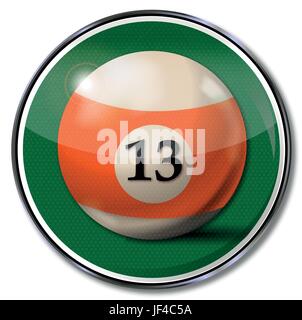 Billard-Tisch, dreizehn, Glück, Glück, Überraschung, Sport, Sport, Spiel, Stock Vektor