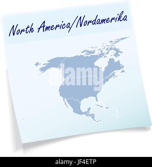 blau, Hinweis, Memo, Slip, Amerika, Guatemala, Illustration, Karte, Nachricht, Norden Stock Vektor