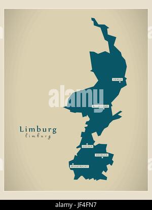 moderne Karte - Limburg nl Stock Vektor