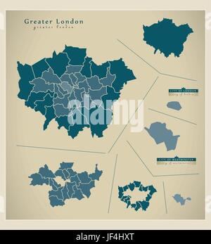 moderne Karte - größere London uk Stock Vektor