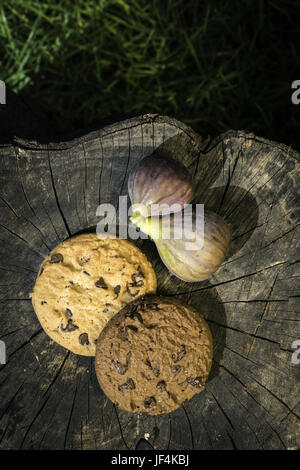 Feigen und Kekse Stockfoto