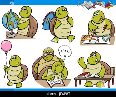 Bildung, Illustration, Pupille, Auge, Orgel, Schildkröte, Satz, Cartoon, Vektor, Stock Vektor