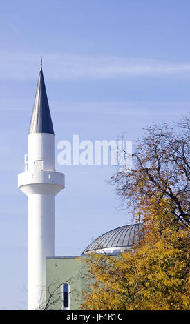 Minarett, Moschee Mevlana Konstanz Stockfoto