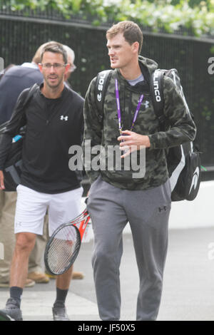 London, UK. 29. Juni 2017. Jamie Murray ältere Broither von Wimbledon singles Champion Andy Murray in die AELTC für die Praxis mit ein paar Tage bis zum Beginn des 2017 Wimbledon Tennis Championships Credit kommt: Amer Ghazzal/Alamy Live-Nachrichten Stockfoto