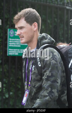 London, UK. 29. Juni 2017. Jamie Murray ältere Broither von Wimbledon singles Champion Andy Murray in die AELTC für die Praxis mit ein paar Tage bis zum Beginn des 2017 Wimbledon Tennis Championships Credit kommt: Amer Ghazzal/Alamy Live-Nachrichten Stockfoto