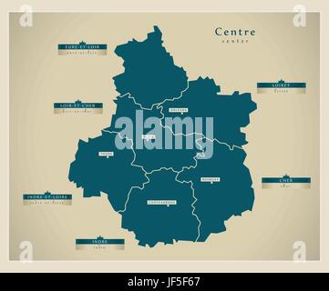 Grafik, Modern, moderne, Frankreich, Karte, Region, Vektor, Abteilung, Atlas, Stock Vektor