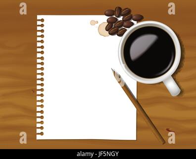 Glas, Kelch, Becher, Tasse, Hinweis, Memo, schreiben, schrieb, schreiben, schreibt, Ring, Stock Vektor